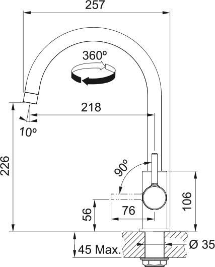 Franke 1150693228  keukenkraan afbeelding 5