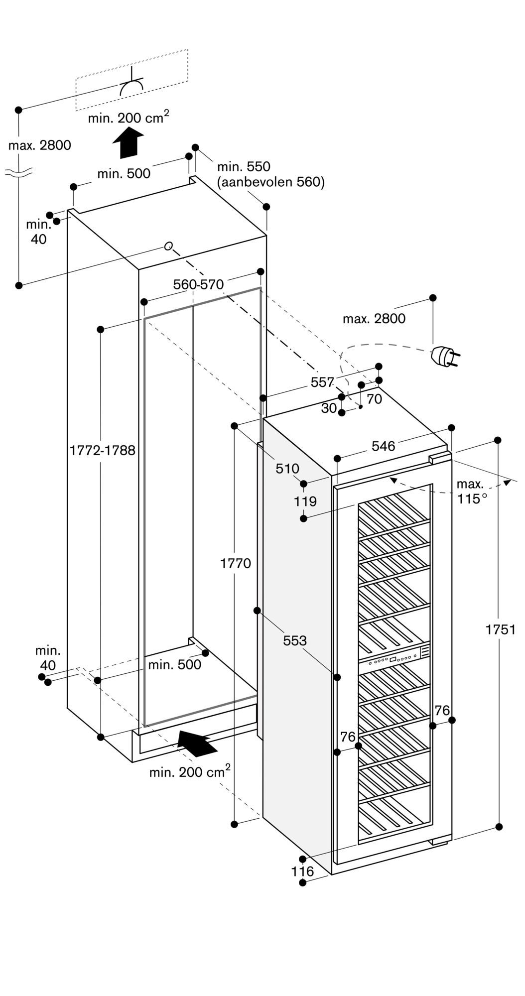 Gaggenau wijnkast vrijstaand RW282263 afbeelding 4