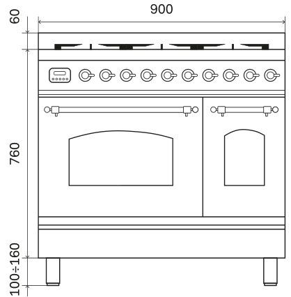 ILVE fornuis PD096NE3/MGC afbeelding 3