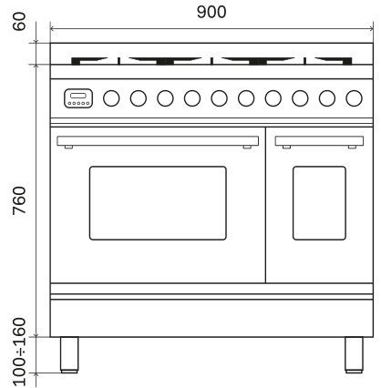 ILVE fornuis PDI096WE3/MG afbeelding 3