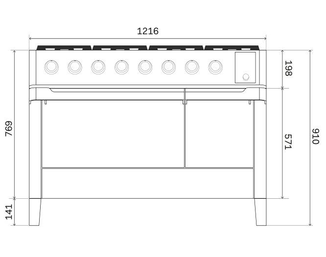 ILVE fornuis PMI127S3/MK afbeelding 3