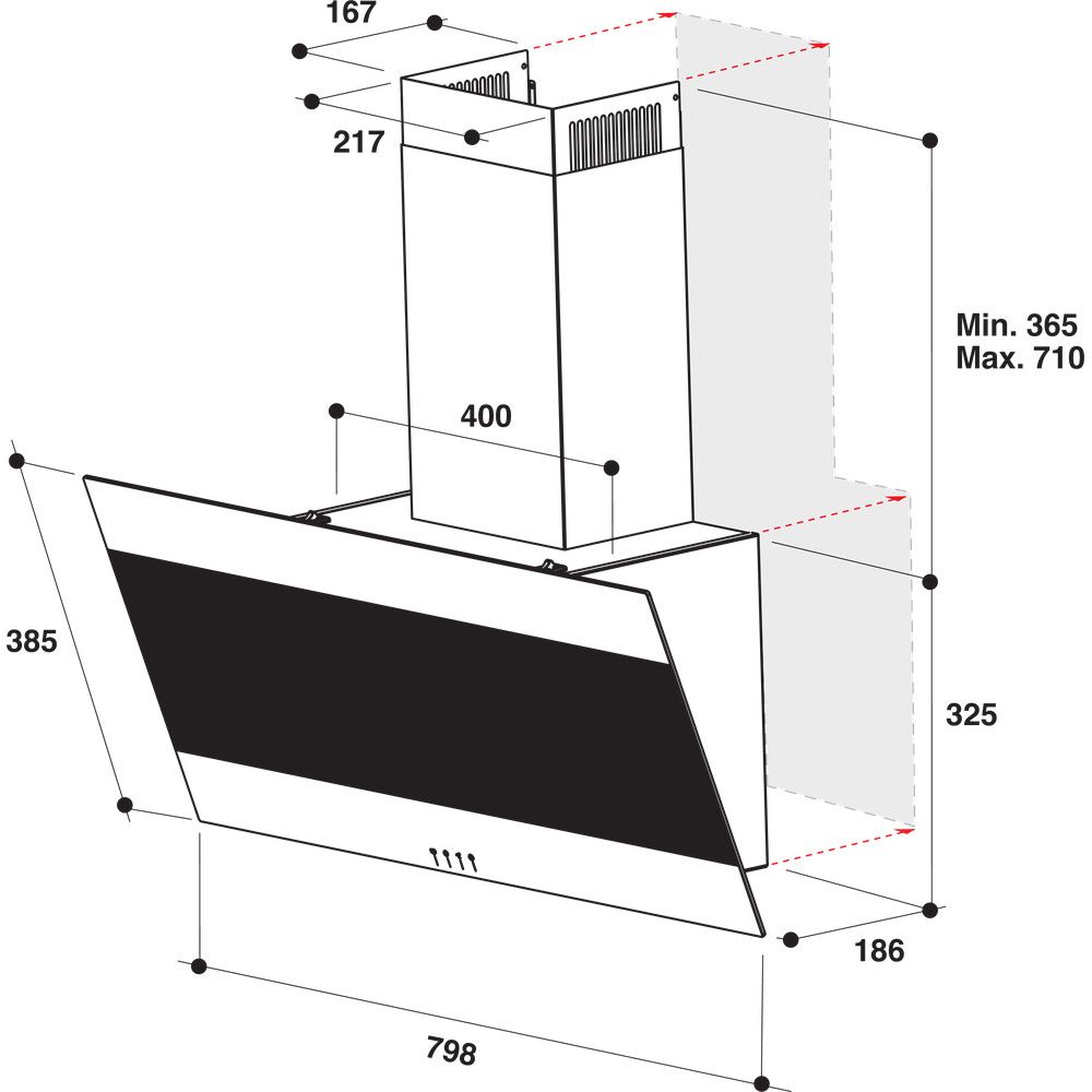 Indesit afzuigkap  IHVP83FLMK afbeelding 4