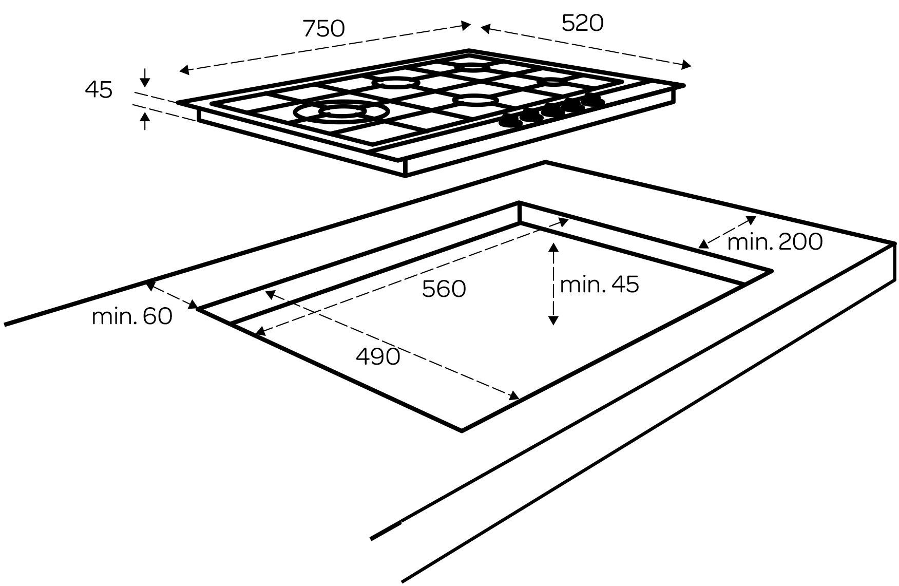 INVENTUM kookplaat IKG7523WGGL afbeelding 3