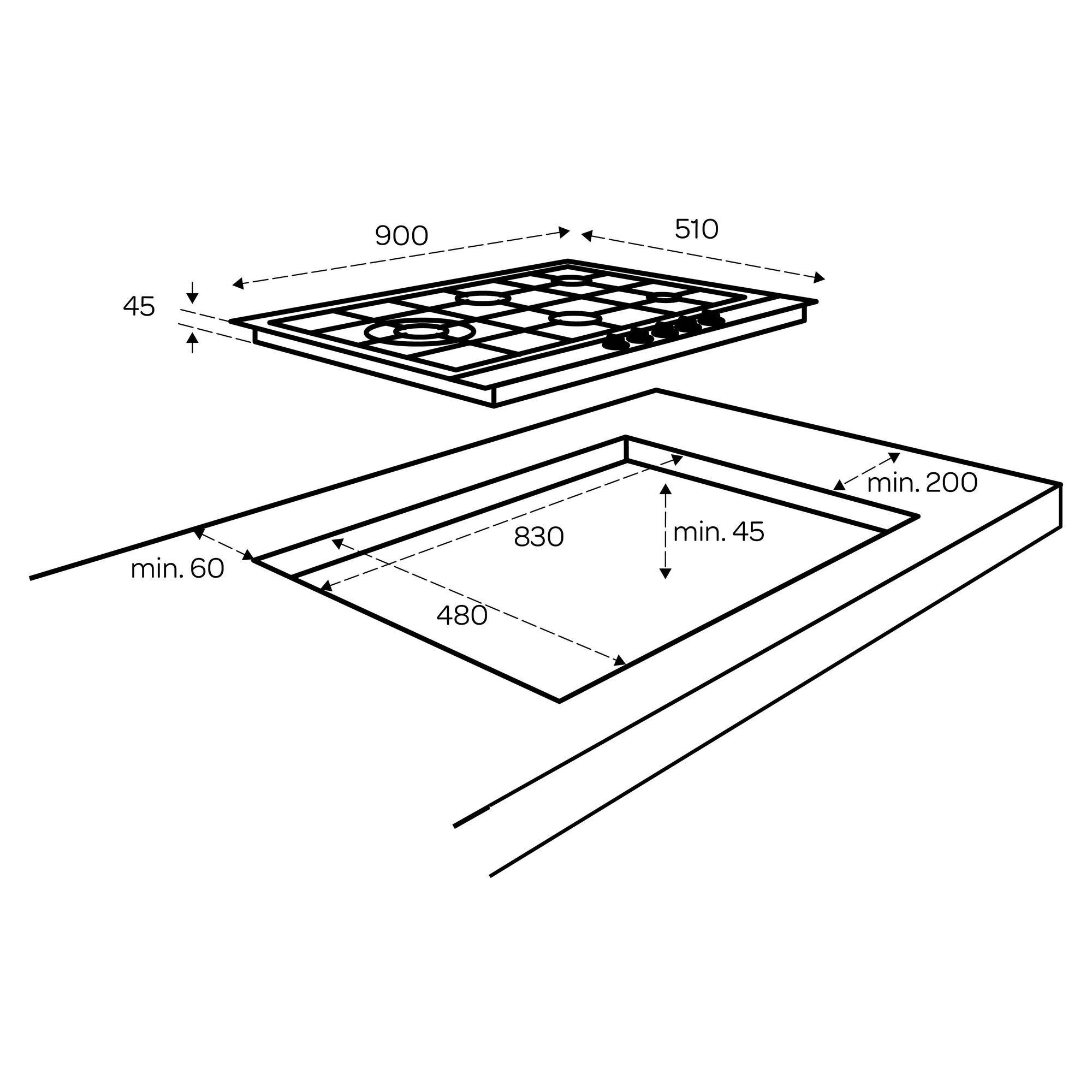 INVENTUM kookplaat IKG9023WGGL afbeelding 3