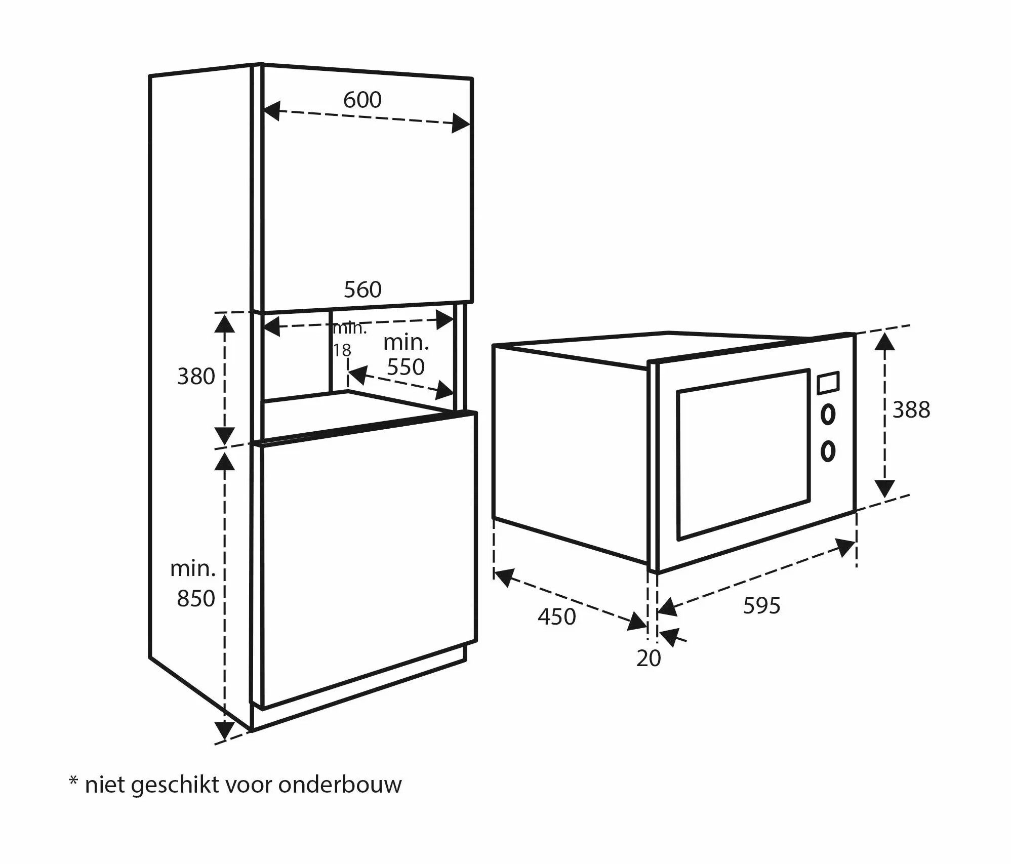 Inventum magnetron inbouw IMC6032F afbeelding 4