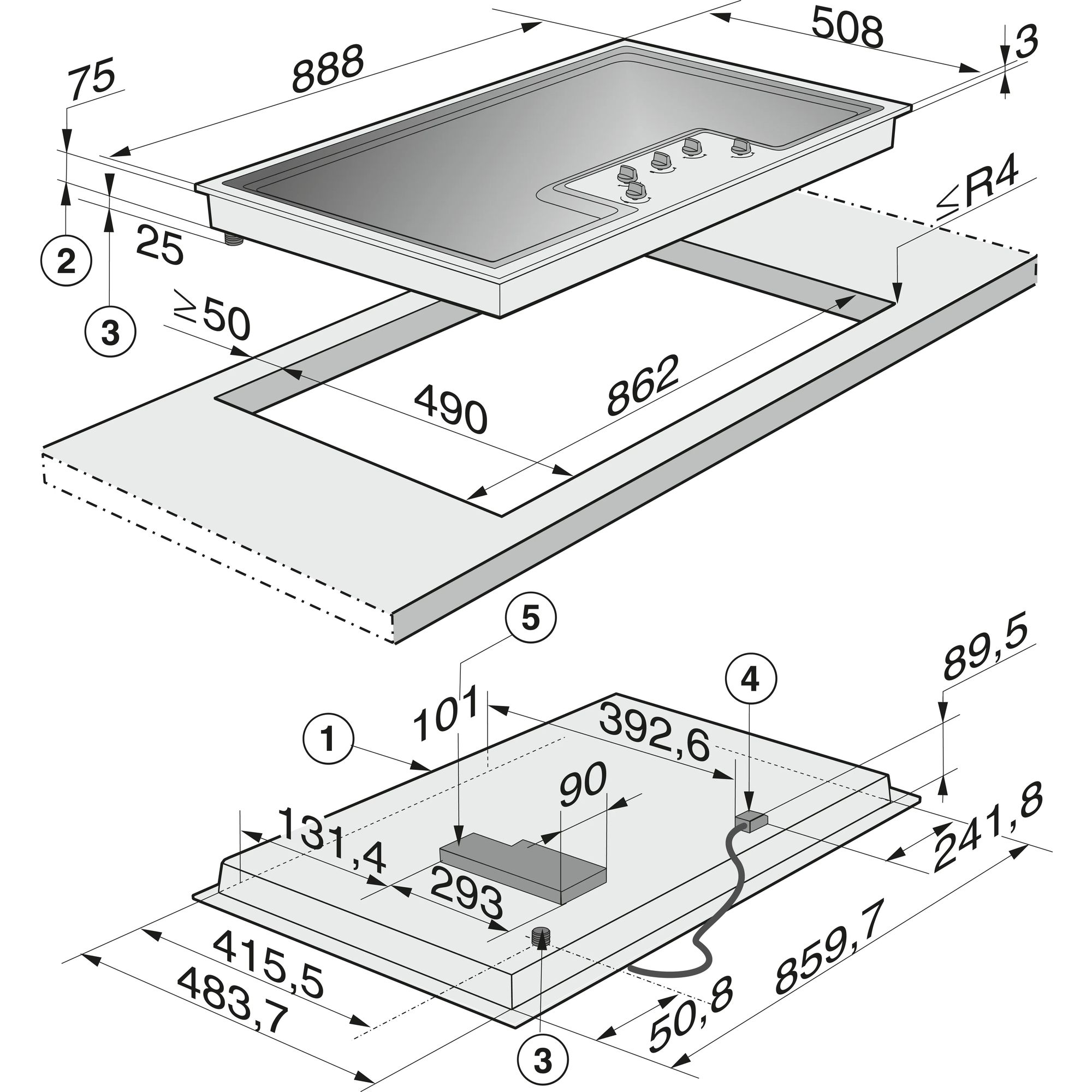 Miele kookplaat inbouw KM 2356-1 G afbeelding 4