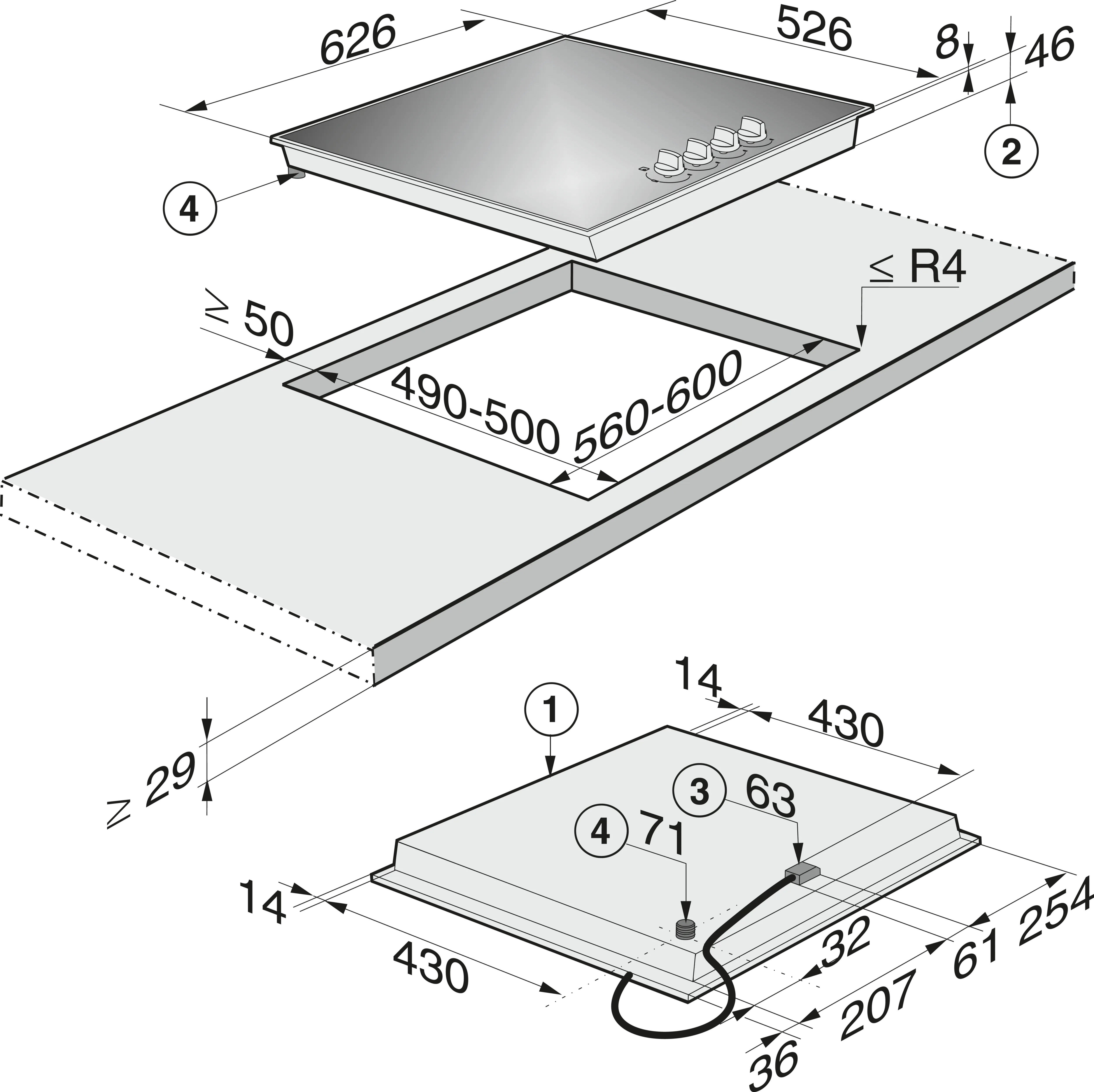 Miele kookplaat KM3010G afbeelding 3