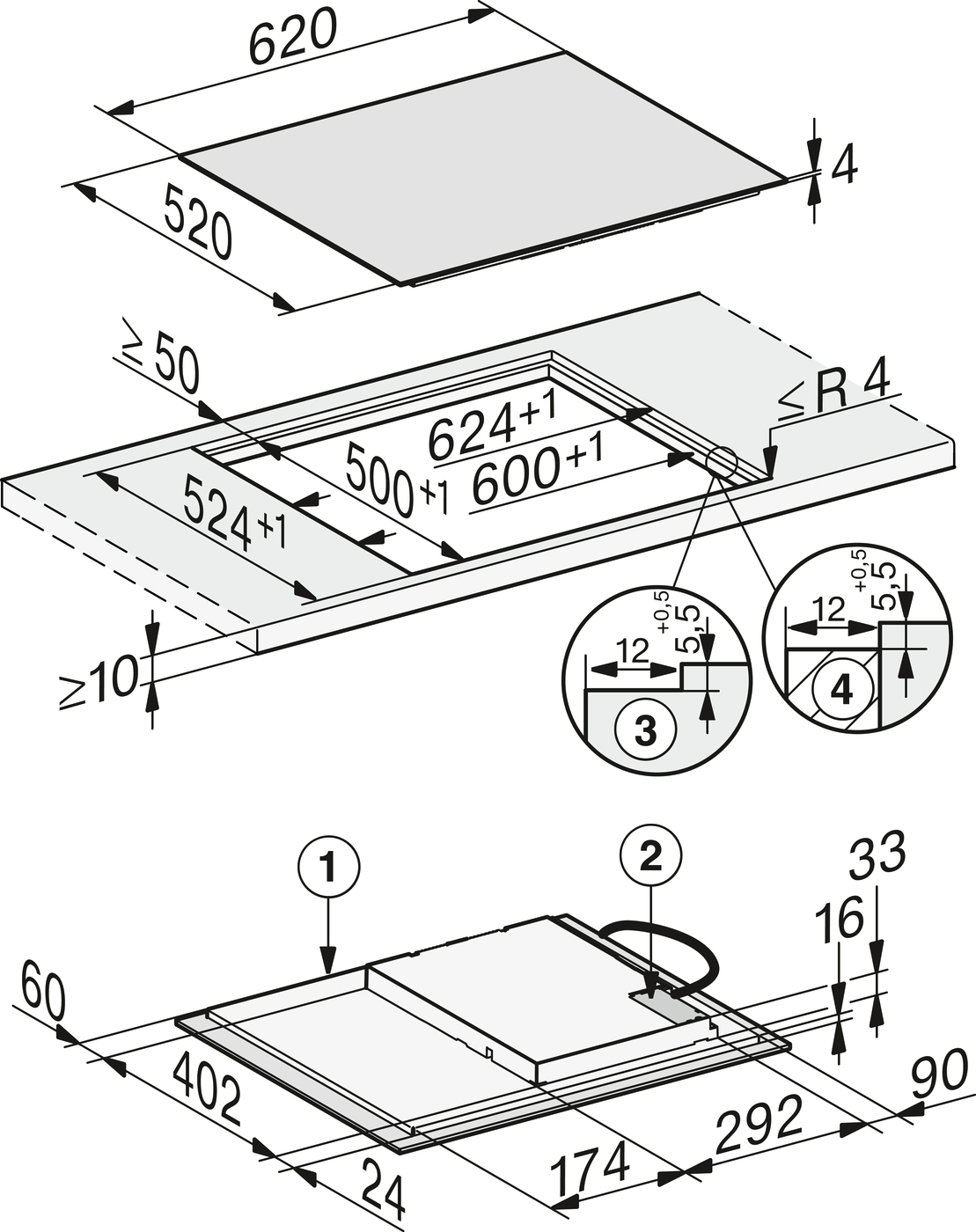 Miele kookplaat inbouw KM7363FL afbeelding 4
