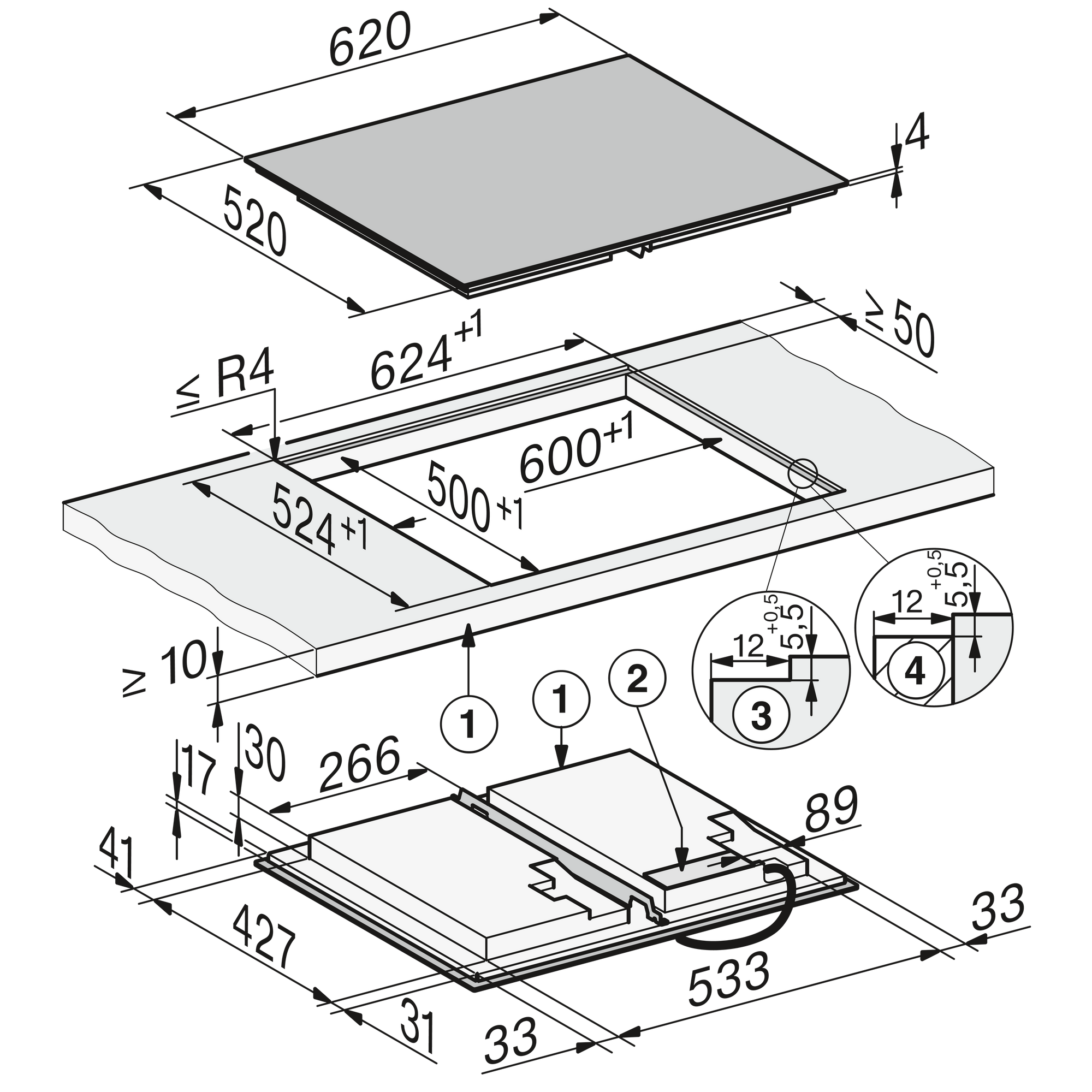 Miele KM8665FLSW inbouw kookplaat afbeelding 5