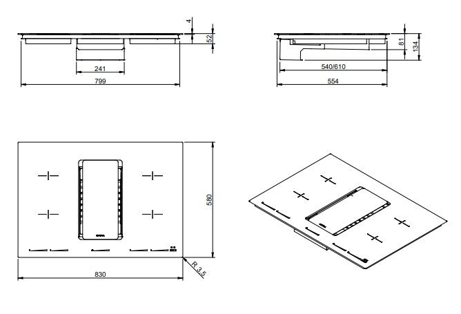 Opera kookplaat inbouw DFP83A121 afbeelding 4