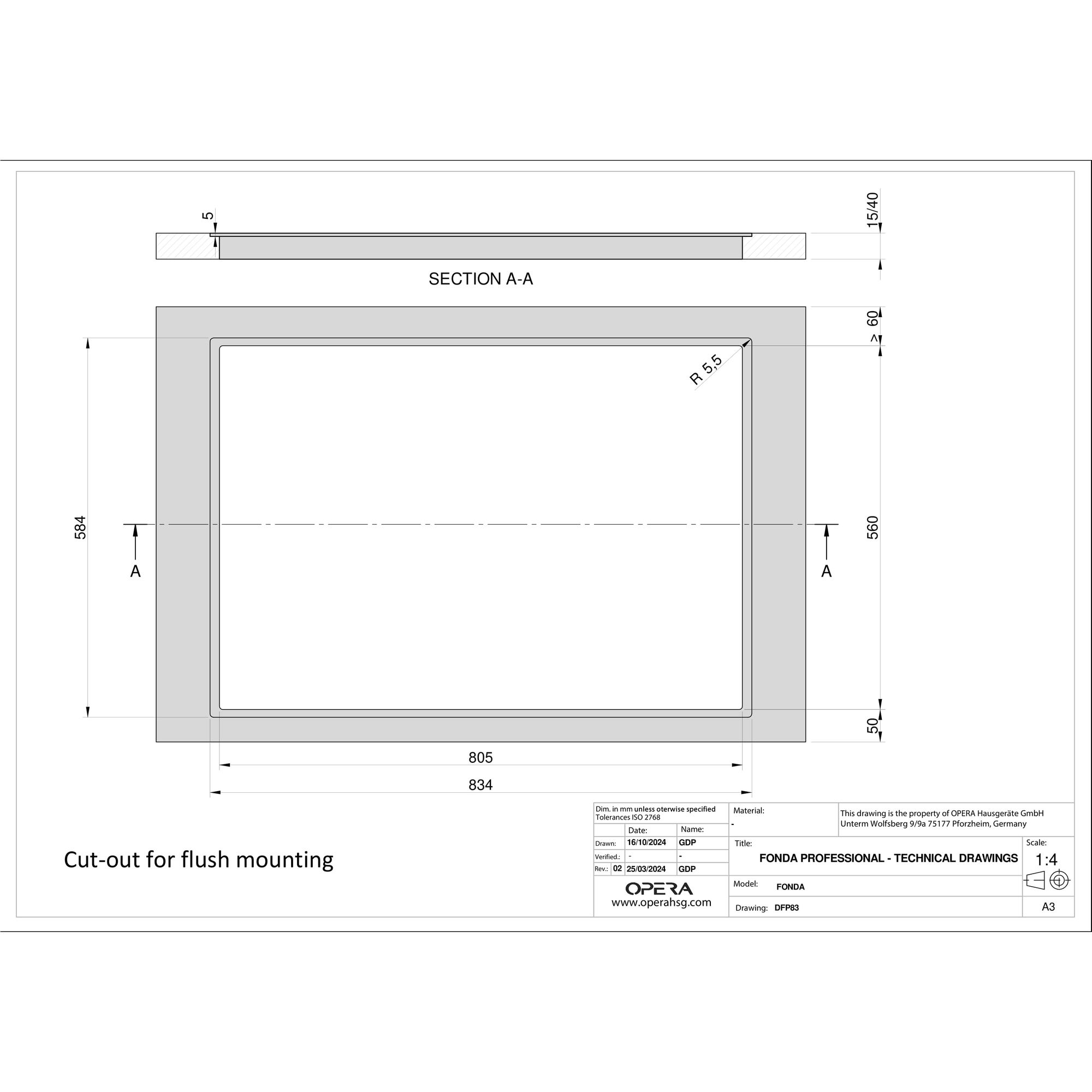 Opera DFP83A220 inbouw kookplaat afbeelding 5