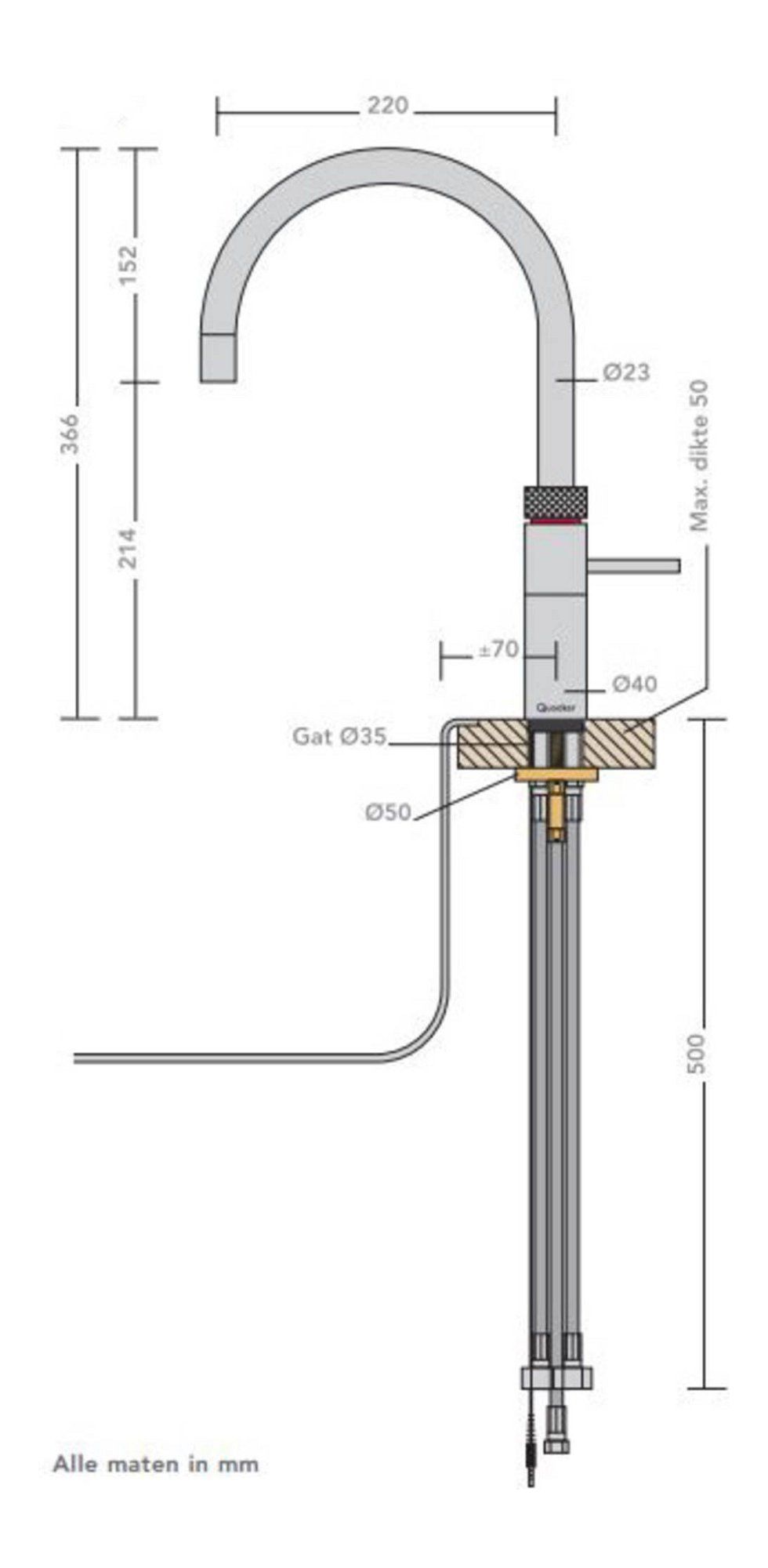 Quooker 22+FRRCOCUBE  kokendwaterkraan afbeelding 5