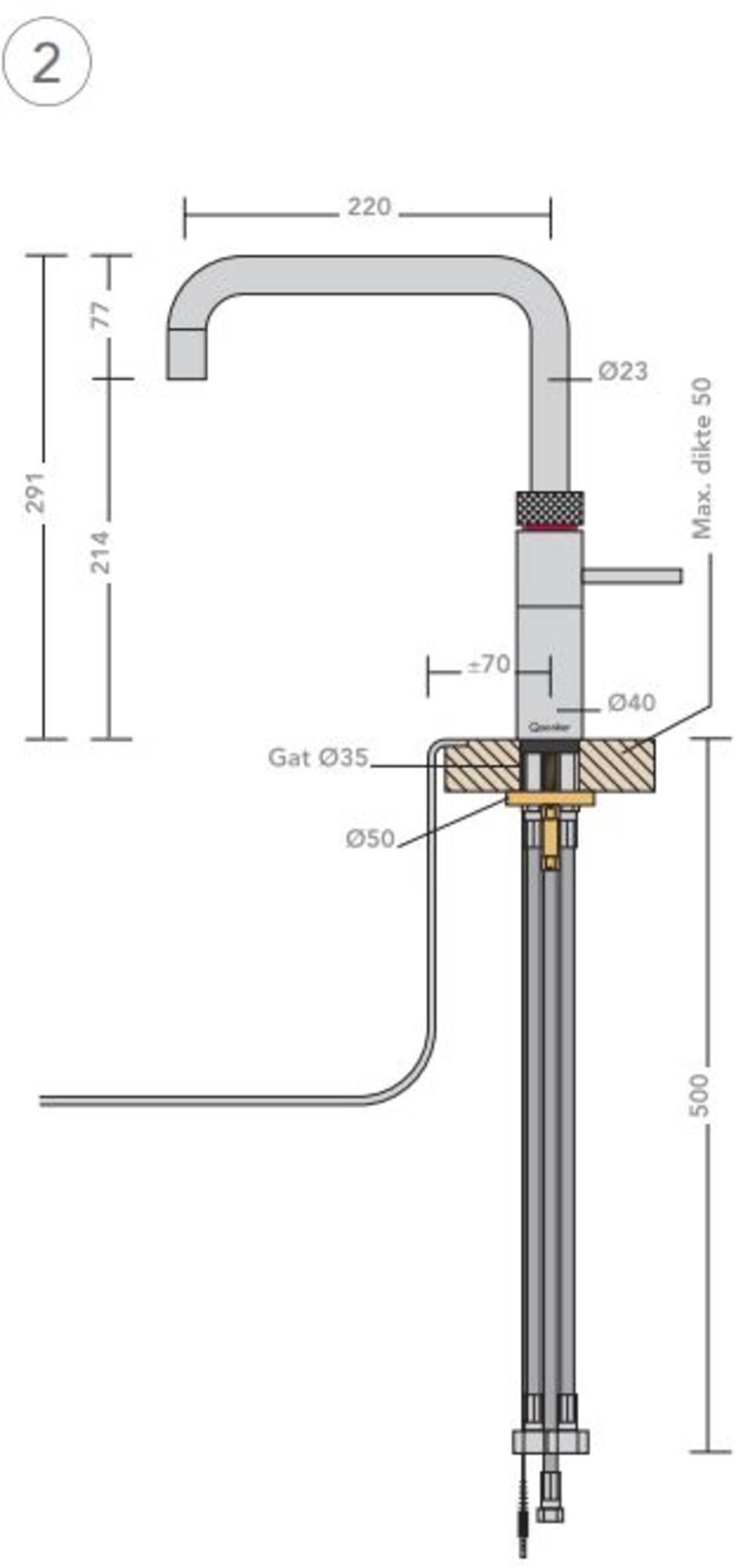 Quooker 22FSGLDCUBE  kokendwaterkraan afbeelding 5
