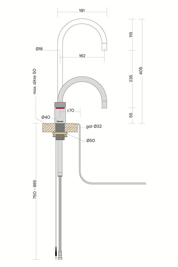 QUOOKER kokendwaterkraan  KNRCHR afbeelding 4