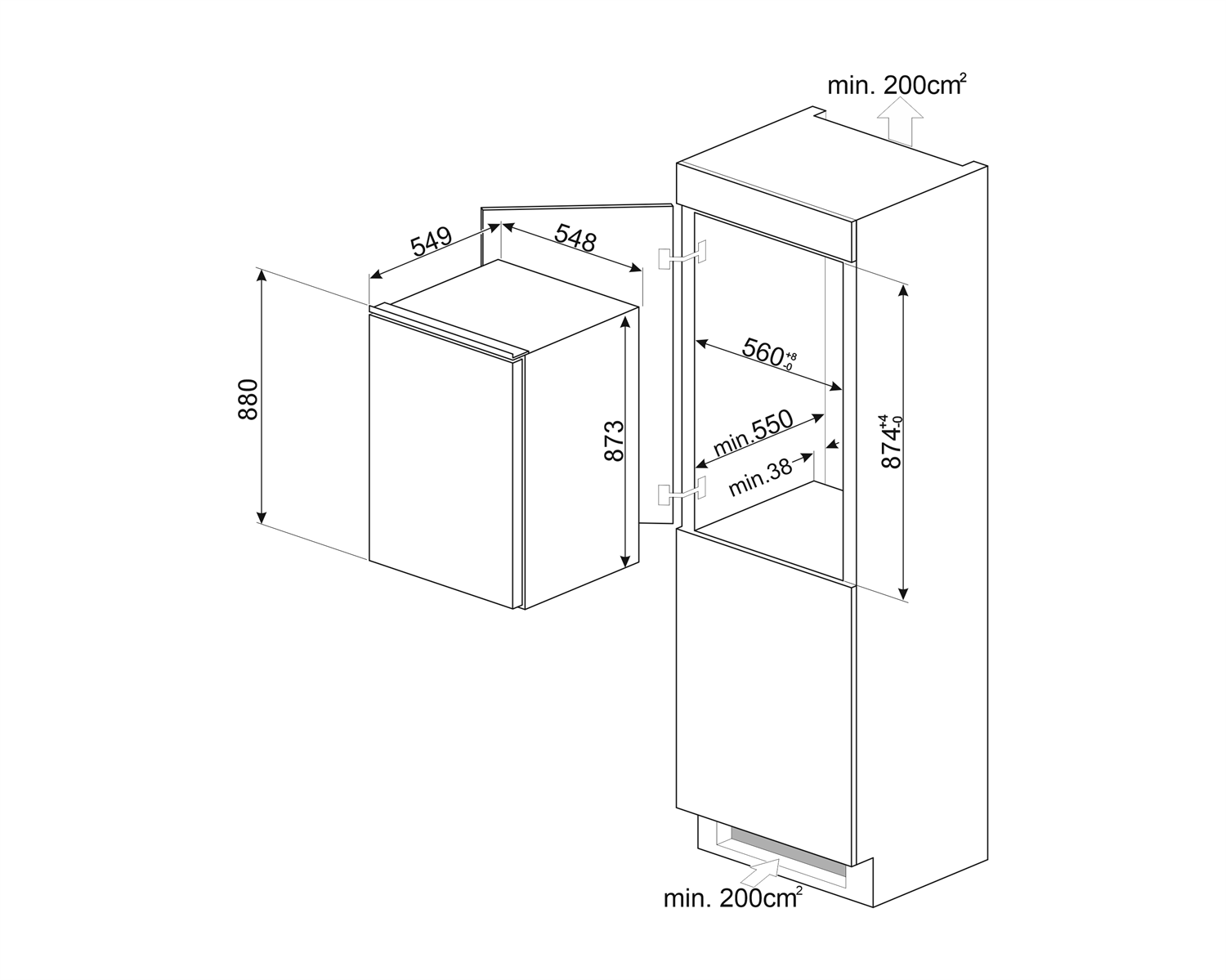 Smeg koelkast S4C092D afbeelding 3