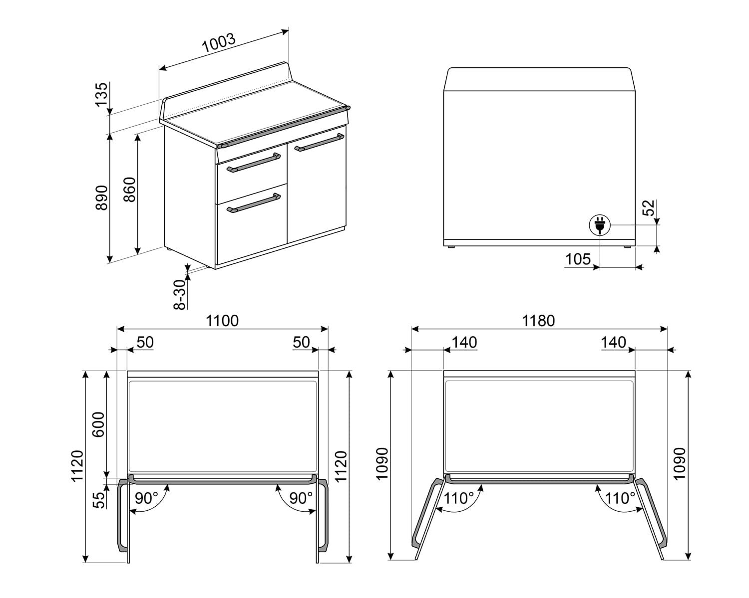 Smeg fornuis  TR103IBL2 afbeelding 4