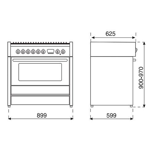 Steel fornuis  G9F4BNA afbeelding 4