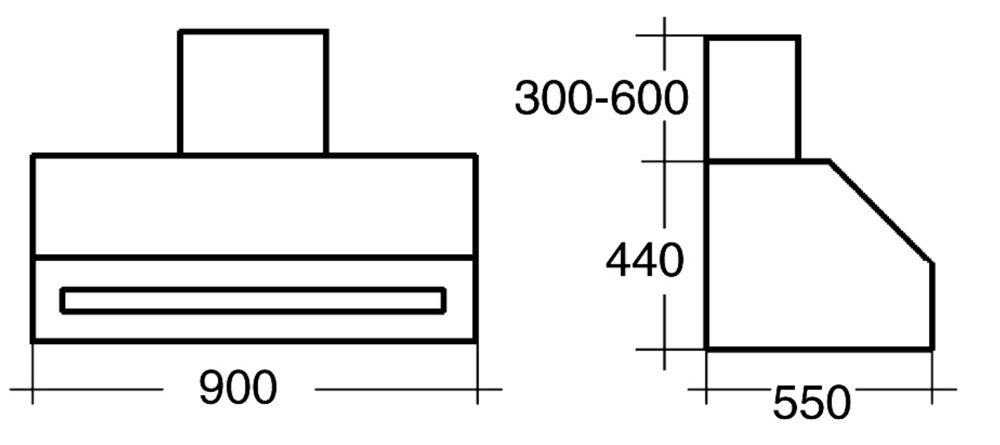 Steel afzuigkap GK90SS afbeelding 3