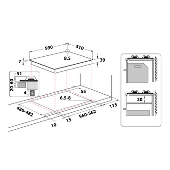 Whirlpool kookplaat inbouw GMAL 6422/IXL afbeelding 4