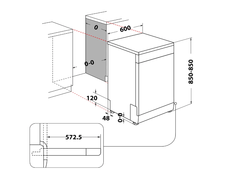 Whirlpool W2FHD624 vrijstaand vaatwasser afbeelding 5