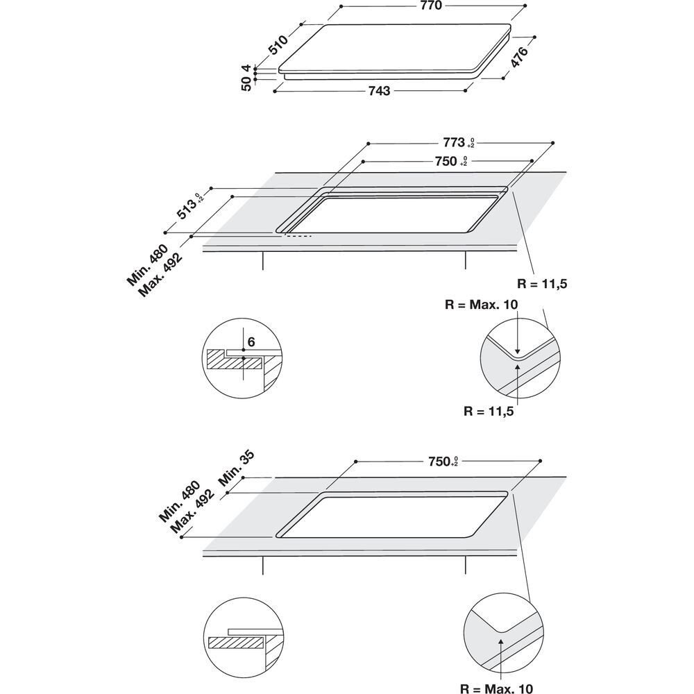 Whirlpool kookplaat WF S5077 NE/IXL afbeelding 3