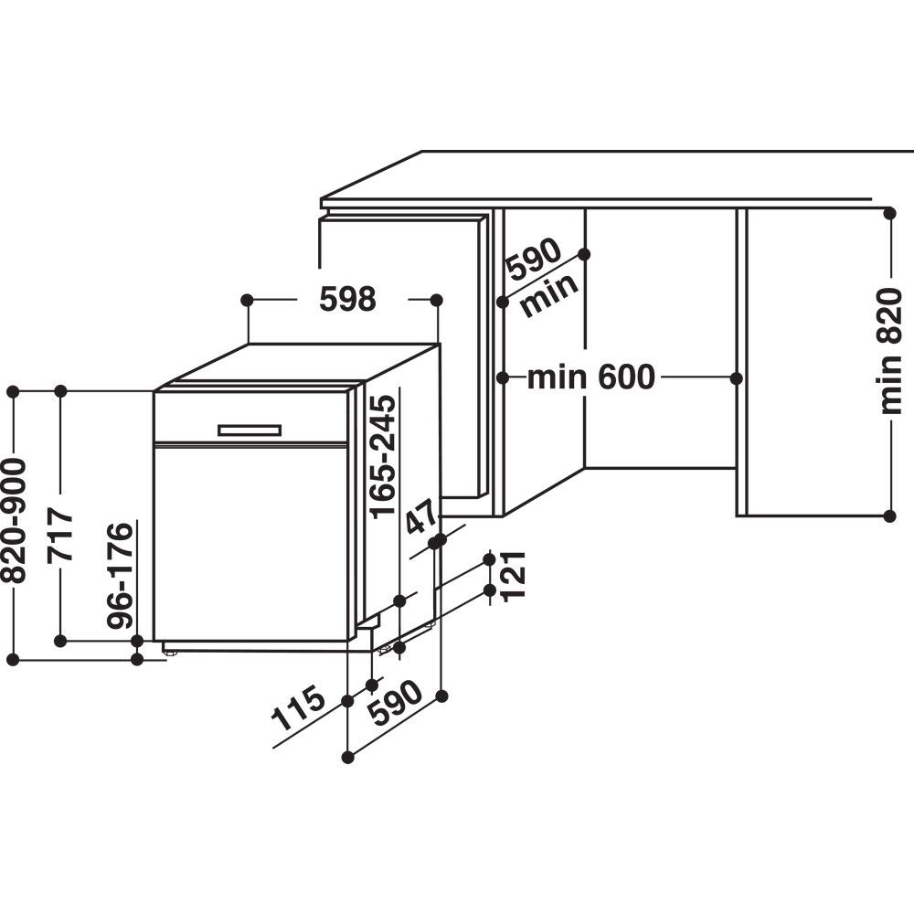 WHIRLPOOL WUC3C33FX inbouw vaatwasser afbeelding 6