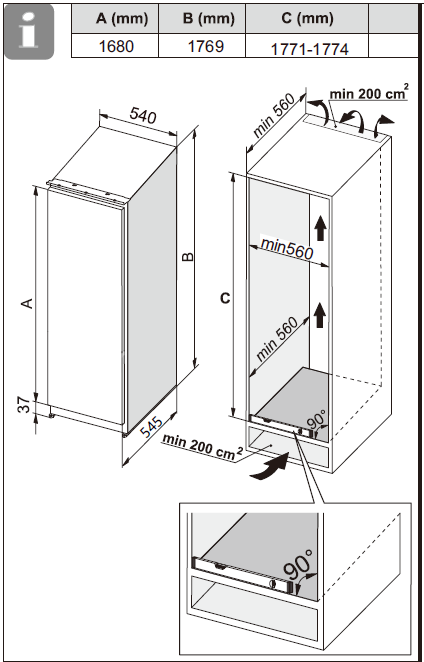 Witt koelkast CR17S6WSE afbeelding 3