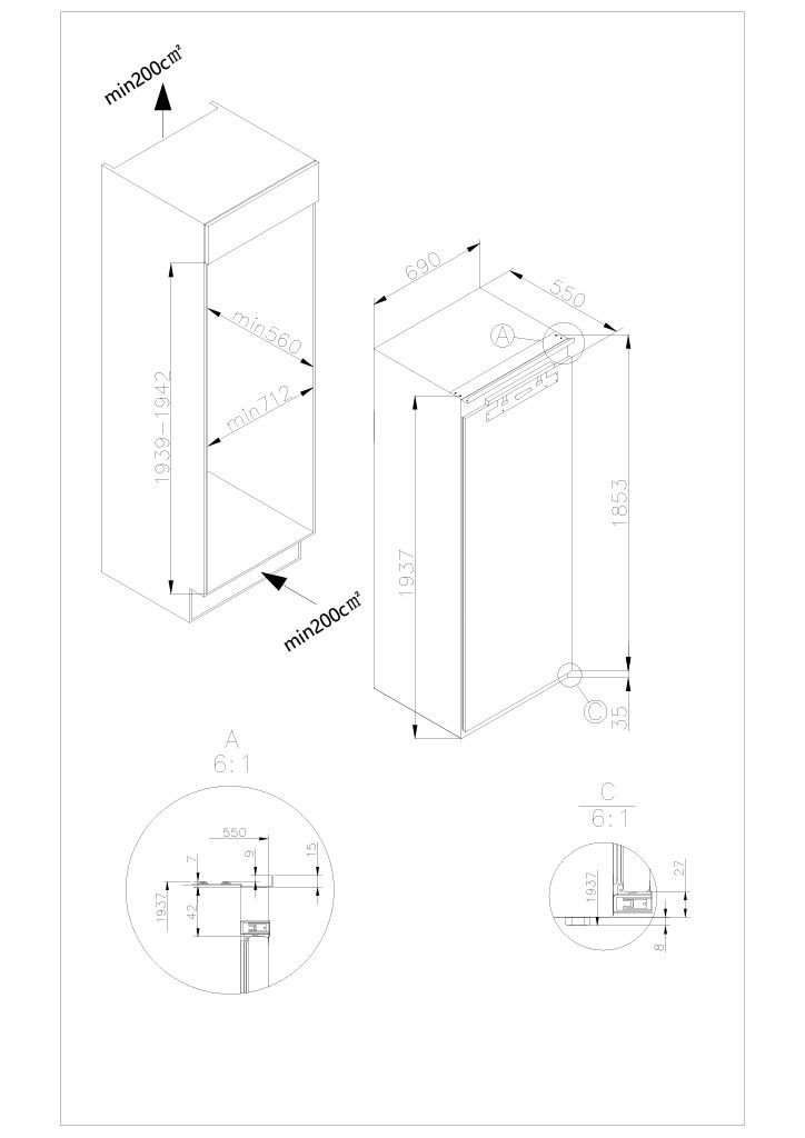 Witt vriezer WF19N7WTEI afbeelding 3