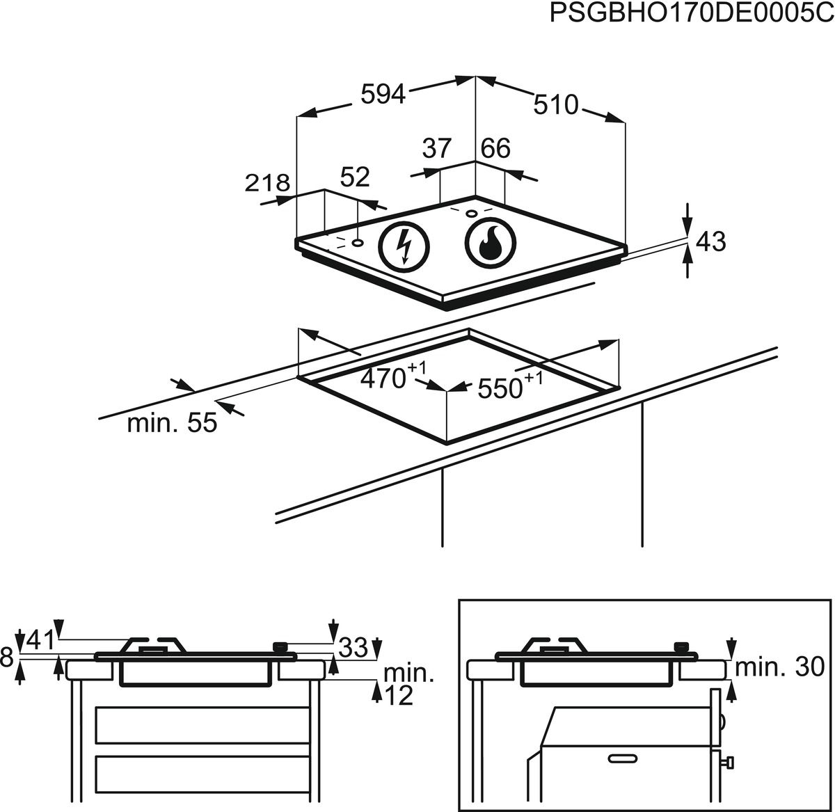 Zanussi ZGH62414XA inbouw kookplaat afbeelding 5