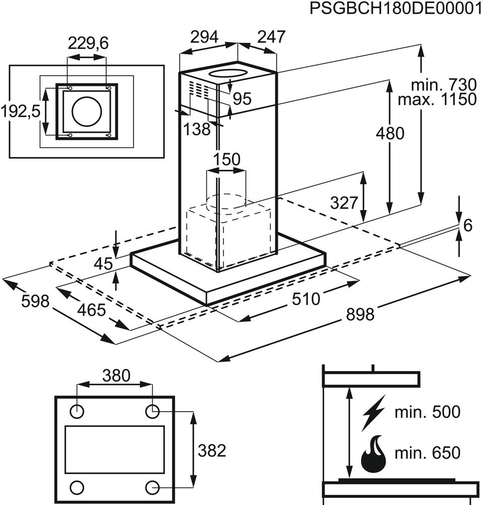 Zanussi ZHS92650XA  afzuigkap afbeelding 5