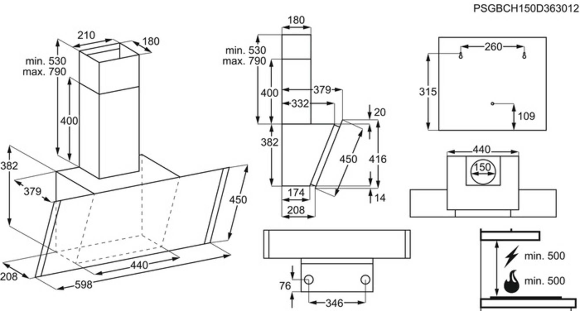 Zanussi afzuigkap ZHV64750BA afbeelding 3